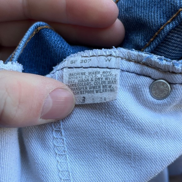 Vintage 70s 80s Levis Mens 575 Jeans Blue Denim Straight Leg Size 32x33 - Picture 7 of 10